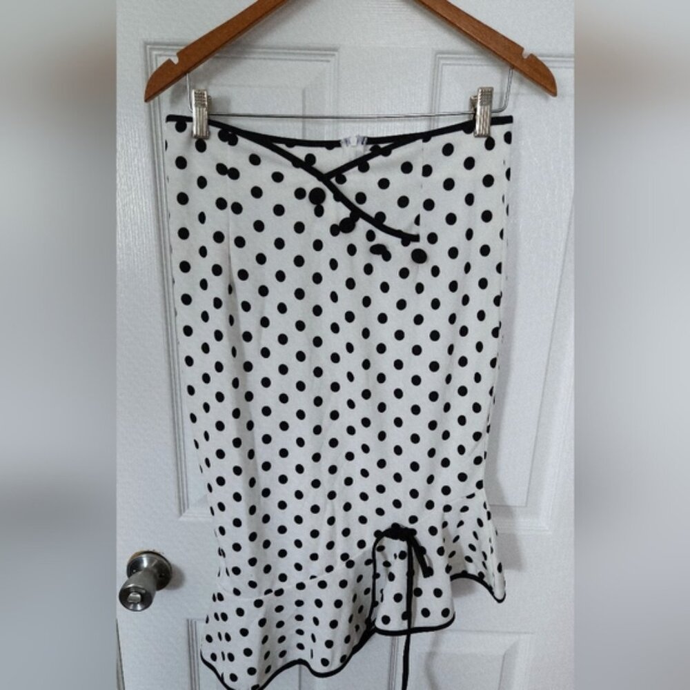 SHEIN Black and White Polka Dot Midi Skirt
